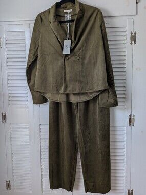 Little Lies Ribbed Army Green Suit